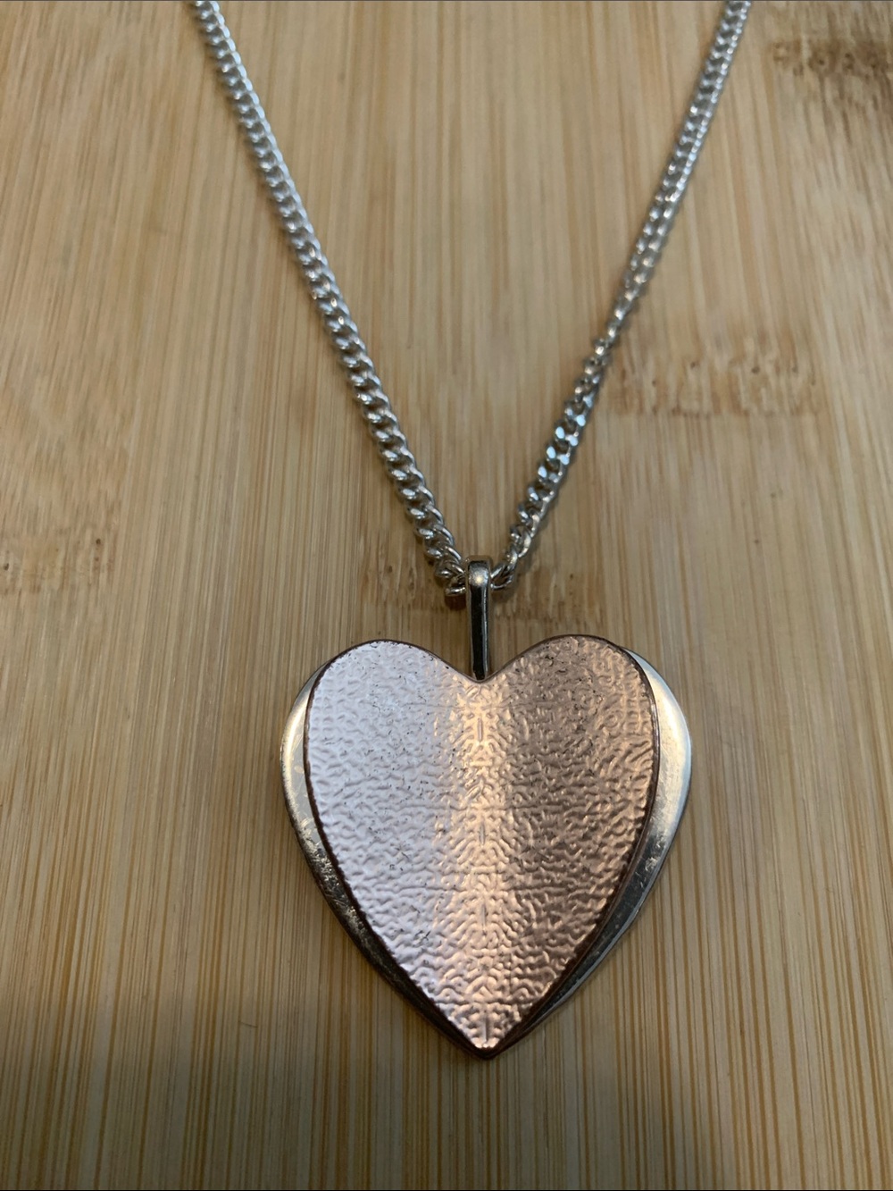 Heart Pendant Necklace in Rose Gold and Silver - Women Jewelry